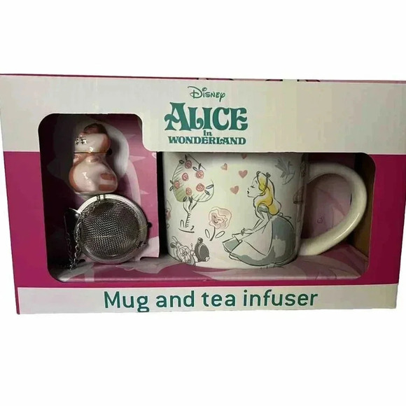 NEW Disney Alice in Wonderland Mug and Cheshire Cat Tea Infuser Set - Picture 1 of 4